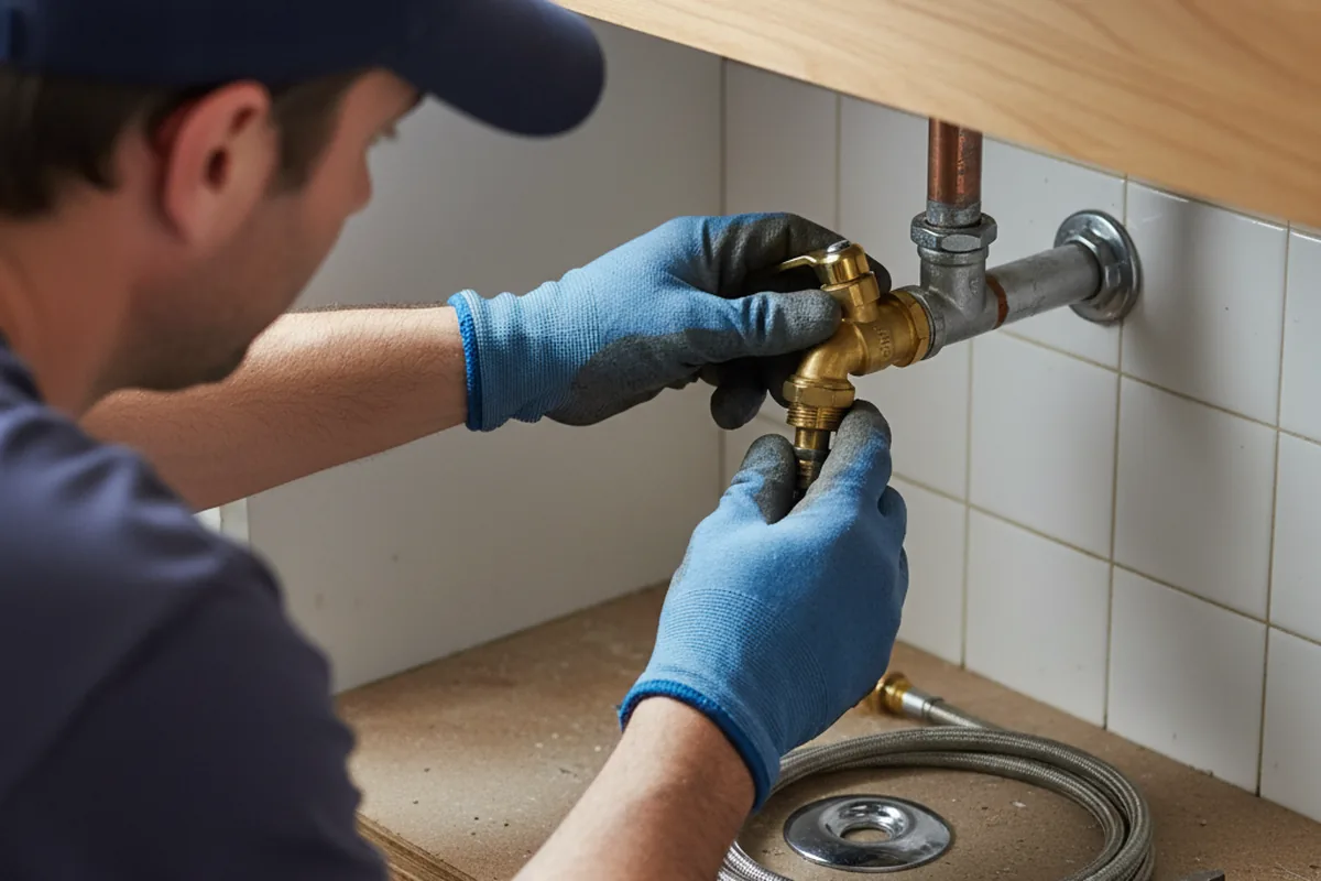 Shutoff valve and fitting work during Faucet and Fixture Repair in Sherrills Ford